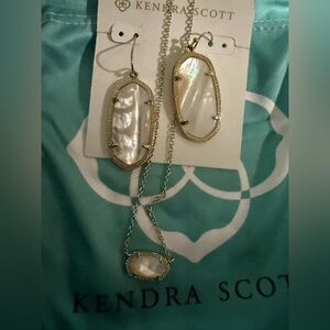 Kendra Scott Gold and White Earrings